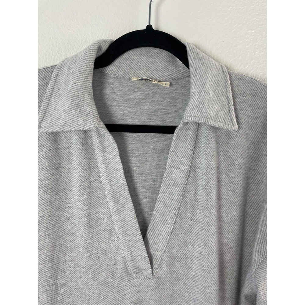 Faherty Polo Tunic Top‎ Womens Small Gray Soft Knit Collared Long Sleeve Shirt - Picture 3 of 9